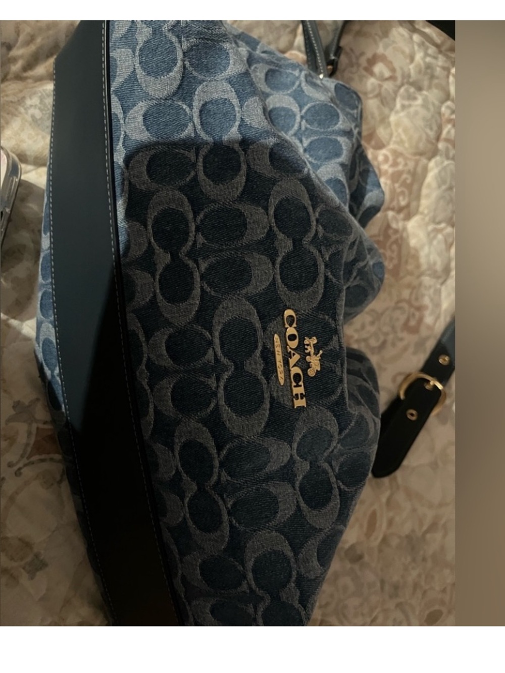 Coach Denim Signature Canvas Shoulder Bag in Blue - Picture 2 of 2